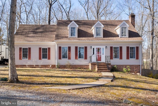 9128 Woodbrook Ln, Culpeper, VA 22701 - cape cod home with a chimney and a front yard