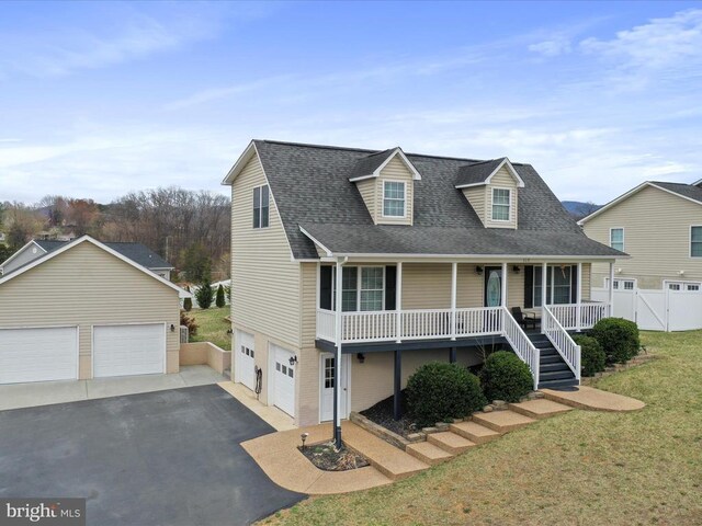 317 Locustdale Loop, Shenandoah, VA 22849 - view of front facade with a porch, stairs, a shingled roof, and asphalt driveway
