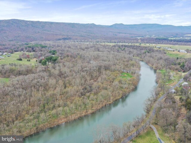 317 Locustdale Loop, Shenandoah, VA 22849 - aerial view of property and surrounding area with a water and mountain view and a heavily wooded area