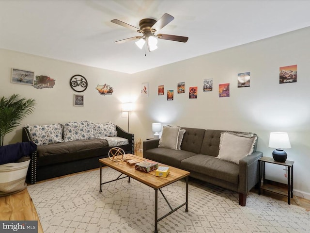 317 Locustdale Loop, Shenandoah, VA 22849 - living area featuring a ceiling fan and light wood-style floors