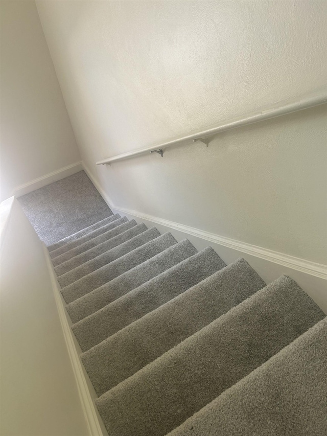 1388 Bradley Dr, Harrisonburg, VA 22801 - staircase with carpet flooring and baseboards