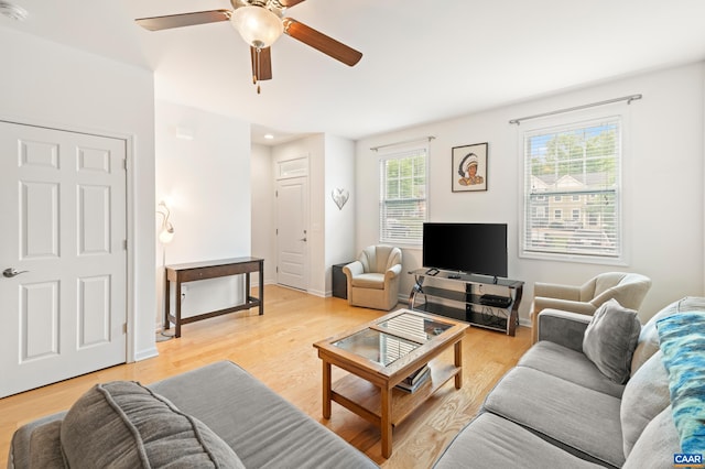 139 Longwood Dr, Charlottesville, VA 22903 - living area featuring a ceiling fan and light wood finished floors