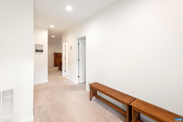 139 Longwood Dr, Charlottesville, VA 22903 - hall with recessed lighting, light colored carpet, and baseboards