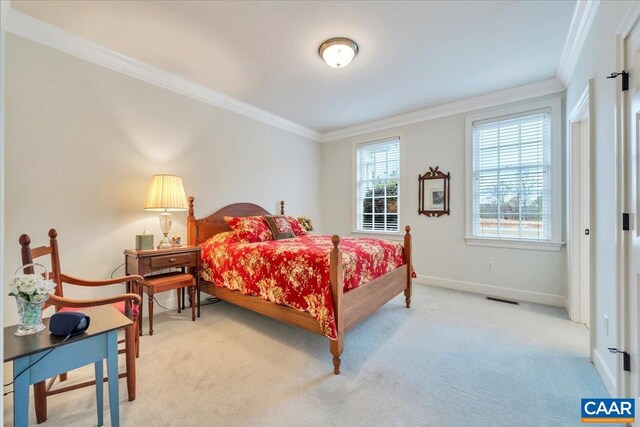 1660 Lees Mill Ln, Goode, VA 24556 - carpeted bedroom with ornamental molding and baseboards