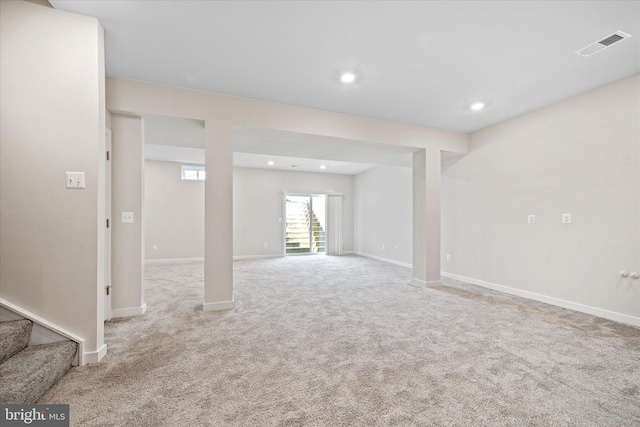 2093 Whithorn Hl, Jeffersonton, VA 22724 - below grade area with carpet, recessed lighting, and stairs