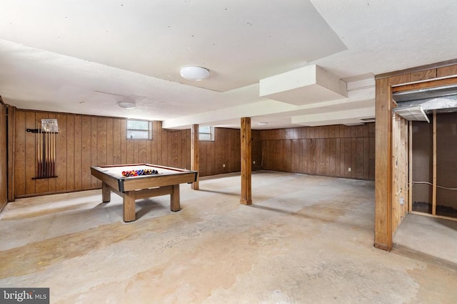 19253 Rolling Hills Dr, Culpeper, VA 22701 - game room with concrete flooring, wood walls, and pool table