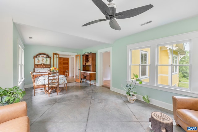 2523 Stony Point Rd, Charlottesville, VA 22911 - living room with concrete flooring and ceiling fan