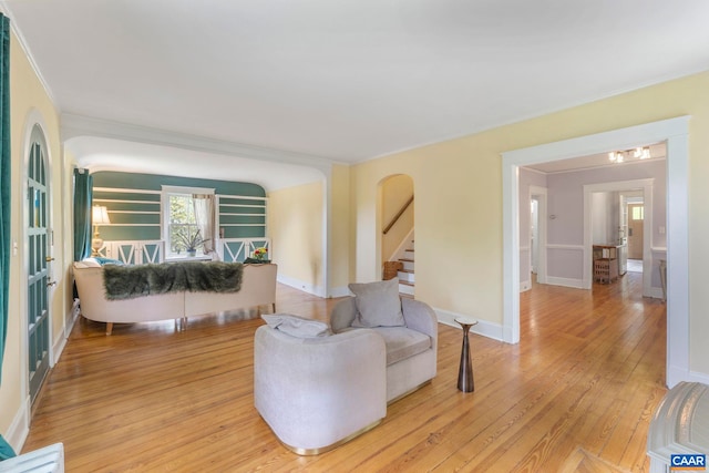 2523 Stony Point Rd, Charlottesville, VA 22911 - living room with light wood-style floors and ornamental molding