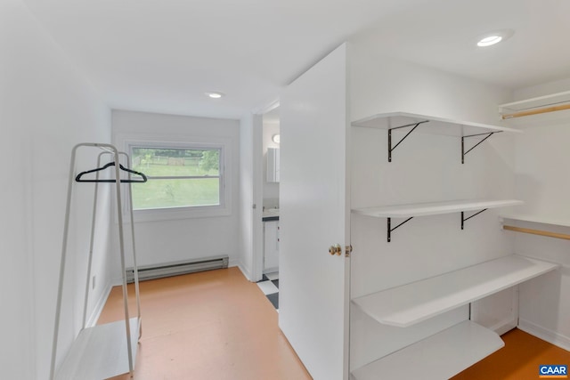 2523 Stony Point Rd, Charlottesville, VA 22911 - hallway with a baseboard heating unit and recessed lighting