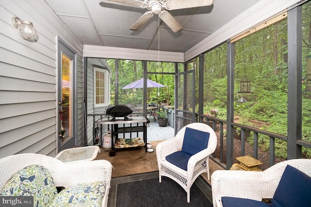 215 Mt Pleasant Dr, Locust Grove, VA 22508 - sunroom with a ceiling fan