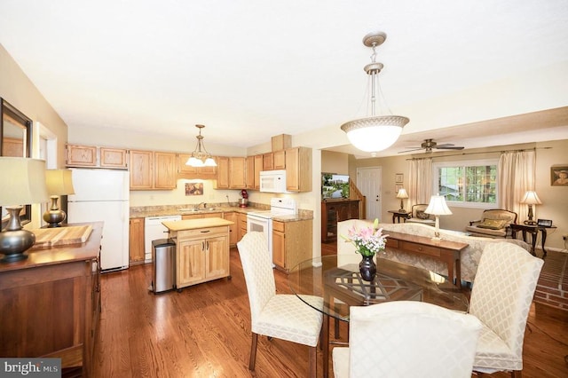 215 Mt Pleasant Dr, Locust Grove, VA 22508 - dining space with dark wood-style floors and ceiling fan