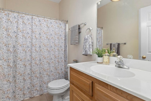 101 Jasper Ln, Waynesboro, VA 22980 - full bathroom with vanity, toilet, tile patterned floors, and curtained shower