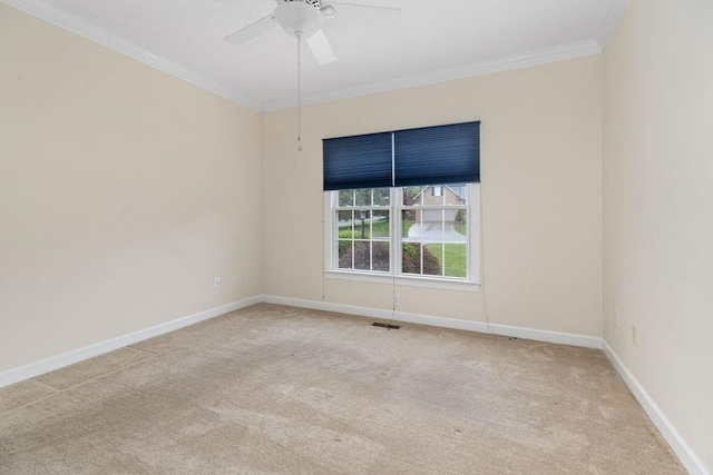 101 Jasper Ln, Waynesboro, VA 22980 - carpeted spare room with crown molding, baseboards, and a ceiling fan
