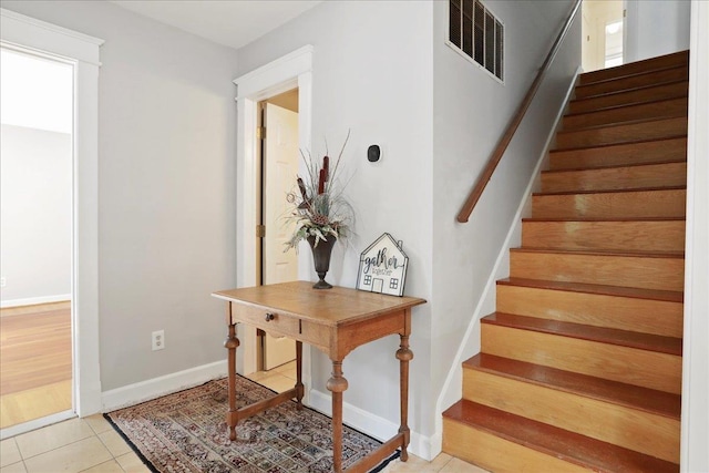 162 Hartman Ct, Mcgaheysville, VA 22840 - staircase with tile patterned flooring and baseboards