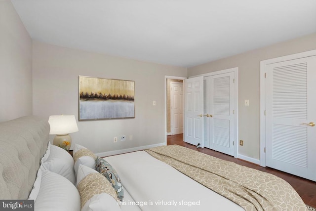 9 Twin Springs Dr, Fredericksburg, VA 22407 - bedroom with baseboards, wood finished floors, and multiple closets