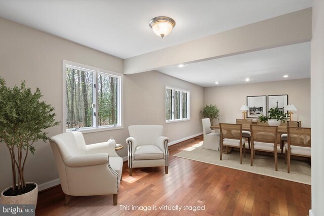 9 Twin Springs Dr, Fredericksburg, VA 22407 - living area with baseboards, hardwood / wood-style floors, and recessed lighting
