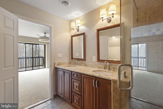 9 Twin Springs Dr, Fredericksburg, VA 22407 - bathroom with double vanity and tile patterned flooring