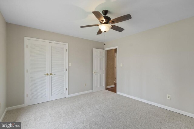 9 Twin Springs Dr, Fredericksburg, VA 22407 - unfurnished bedroom with a closet, carpet flooring, baseboards, and a ceiling fan