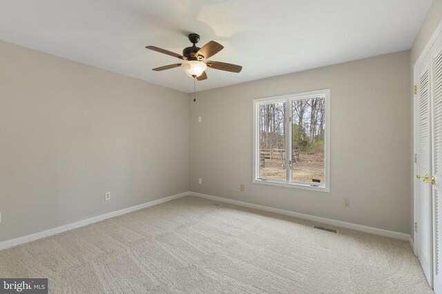 9 Twin Springs Dr, Fredericksburg, VA 22407 - unfurnished room featuring a ceiling fan, light colored carpet, and baseboards