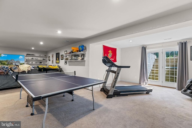  - game room featuring carpet and recessed lighting