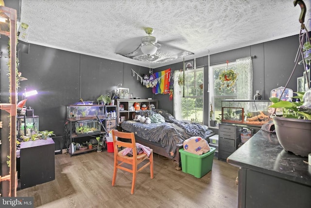 4253 Rolling Hills Dr, Culpeper, VA 22701 - bedroom with wood finished floors, a textured ceiling, and ceiling fan