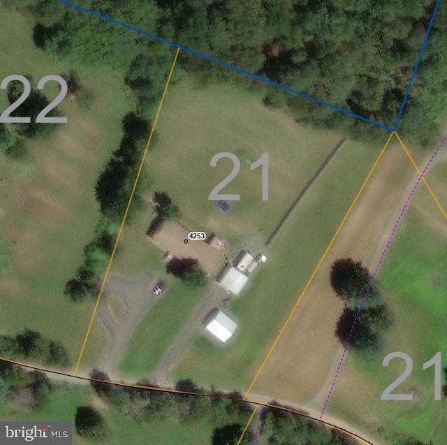4253 Rolling Hills Dr, Culpeper, VA 22701 - aerial overview of property's location featuring property parcel outlined