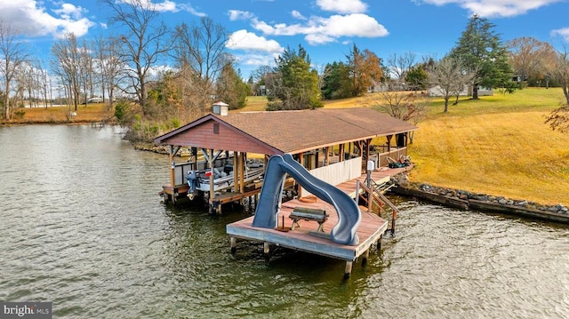 41 Carr Cir, Mineral, VA 23117 - dock with boat lift and a water view