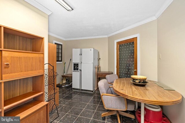 41 Carr Cir, Mineral, VA 23117 - dining space featuring ornamental molding and granite floors