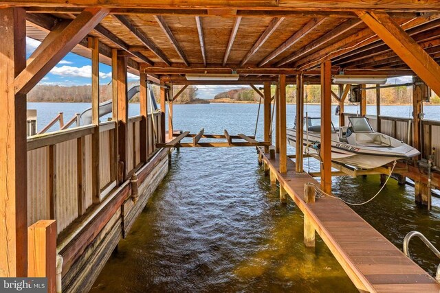 41 Carr Cir, Mineral, VA 23117 - dock with boat lift and a water view