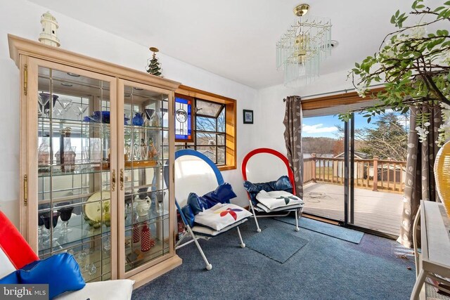 41 Carr Cir, Mineral, VA 23117 - sitting room featuring a chandelier and carpet