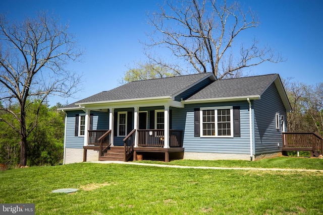 2905 Twymans Mill Rd, Madison, VA 22727 - view of front facade featuring covered porch, a front lawn, and a shingled roof