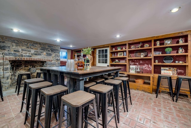 111 Main St S, Bridgewater, VA 22812 - indoor bar with brick floors and recessed lighting