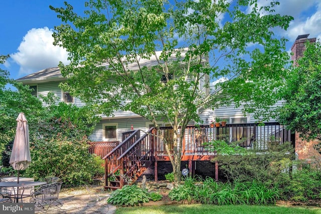 10415 Shaw Dr, Spotsylvania, VA 22553 - back of house with a wooden deck and stairs