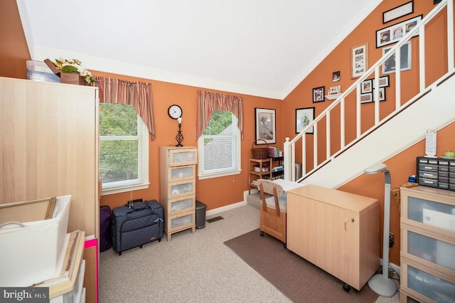 10415 Shaw Dr, Spotsylvania, VA 22553 - carpeted foyer with vaulted ceiling and stairs