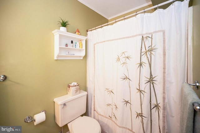 10415 Shaw Dr, Spotsylvania, VA 22553 - bathroom with ornamental molding and curtained shower