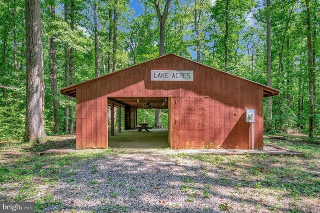 10415 Shaw Dr, Spotsylvania, VA 22553 - view of outbuilding featuring a wooded view
