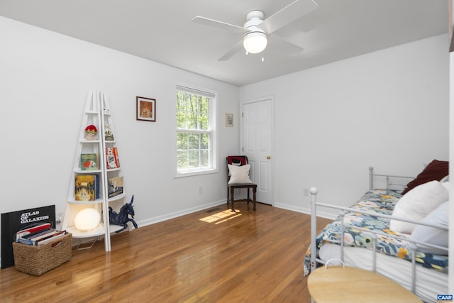 11 Holly Cir, Palmyra, VA 22963 - bedroom with wood finished floors, baseboards, and a ceiling fan