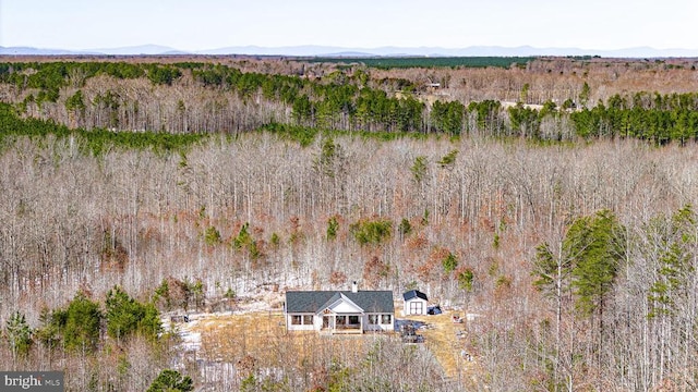 bird's eye view with a mountain view