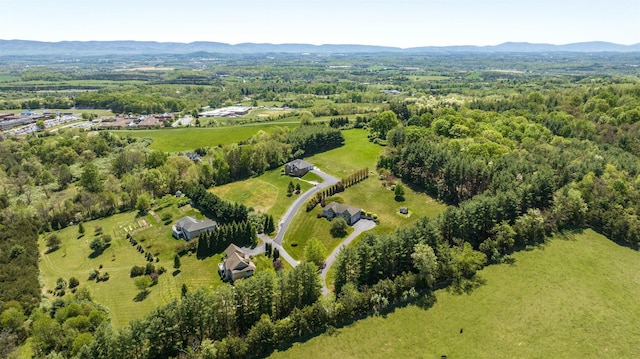 drone / aerial view of a mountainous background