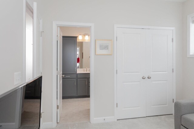 corridor with sink