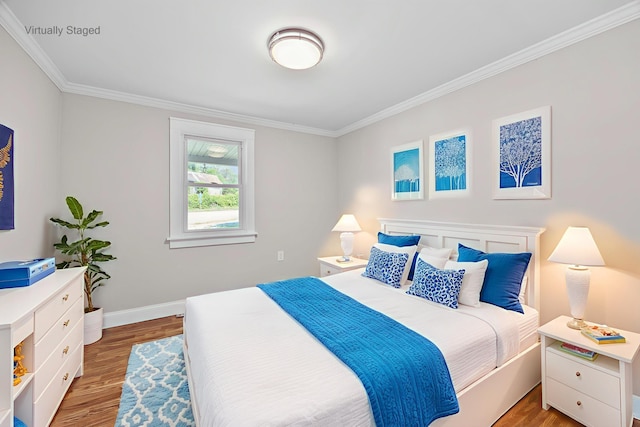 3416 Point Rd E, Elkton, VA 22827 - bedroom with ornamental molding and wood finished floors