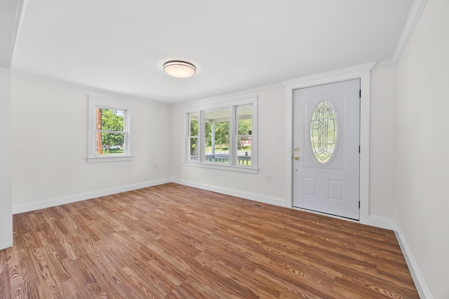 3416 Point Rd E, Elkton, VA 22827 - entryway featuring wood finished floors and ornamental molding