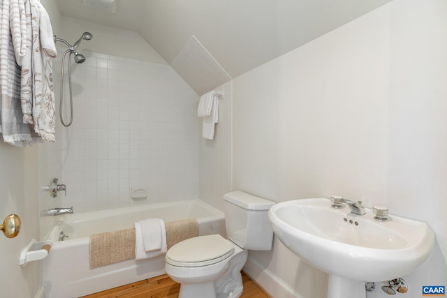 353 Bloomfield Rd, Charlottesville, VA 22901 - full bathroom with toilet, wood finished floors, shower / washtub combination, and a sink