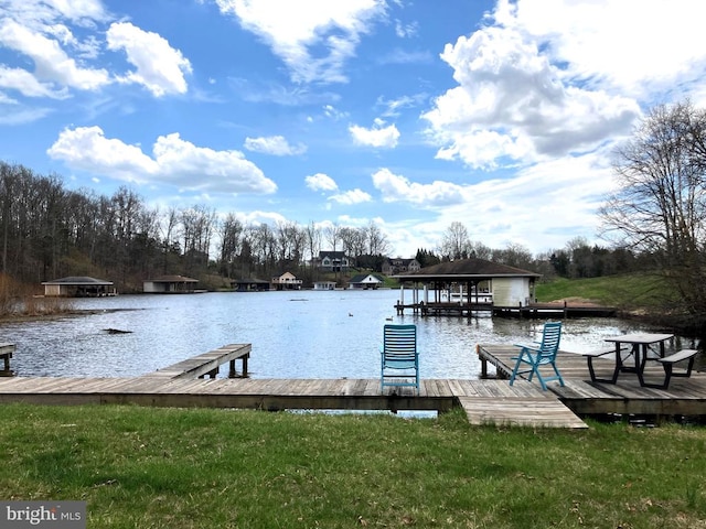 6905 Lakes Edge Way, Mineral, VA 23117 - dock area featuring a water view