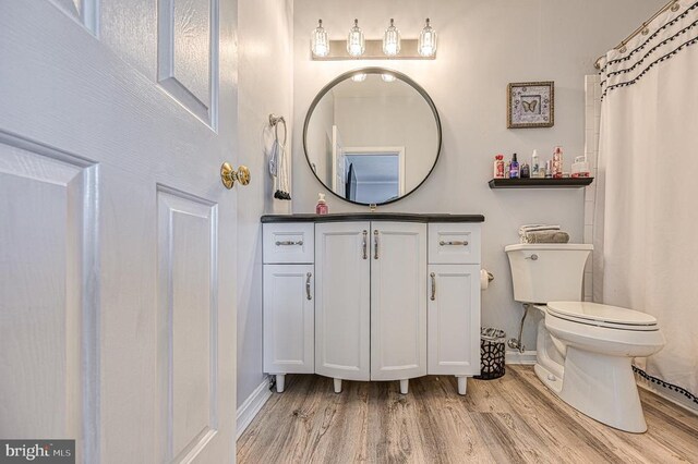 6905 Lakes Edge Way, Mineral, VA 23117 - full bath with toilet, wood finished floors, baseboards, and vanity
