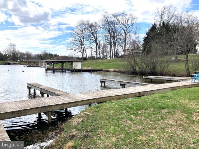 6905 Lakes Edge Way, Mineral, VA 23117 - dock area featuring a water view