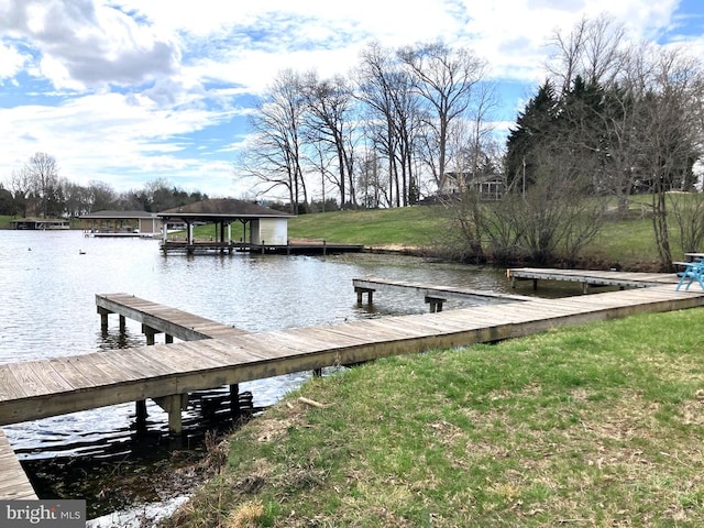 6905 Lakes Edge Way, Mineral, VA 23117 - dock area featuring a water view