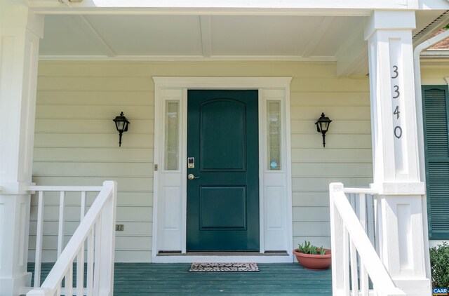 3340 Meadowfield Ln, Charlottesville, VA 22911 - doorway to property featuring covered porch
