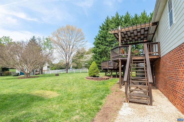 3340 Meadowfield Ln, Charlottesville, VA 22911 - view of yard featuring stairs and a wooden deck
