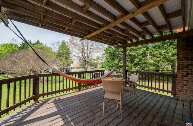 3340 Meadowfield Ln, Charlottesville, VA 22911 - wooden deck with a lawn and outdoor dining space